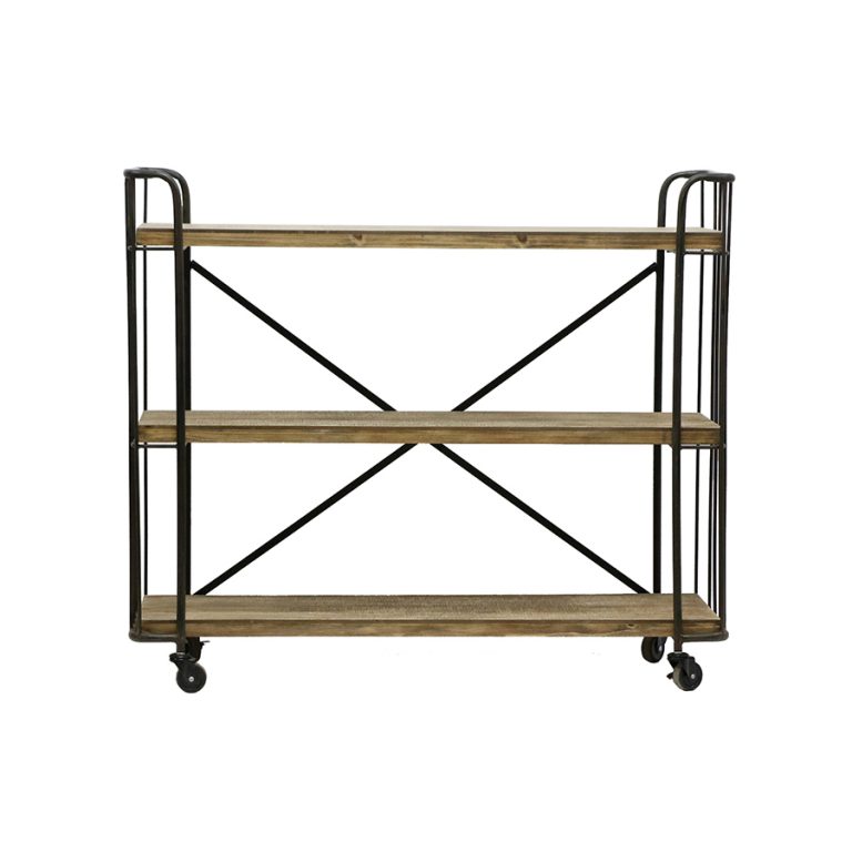 Shelf - Industrial Trolley - Metal and Wood