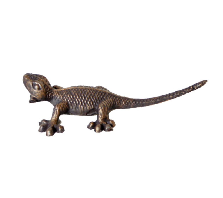 Ornament - Gecko Head Up - Cast Iron
