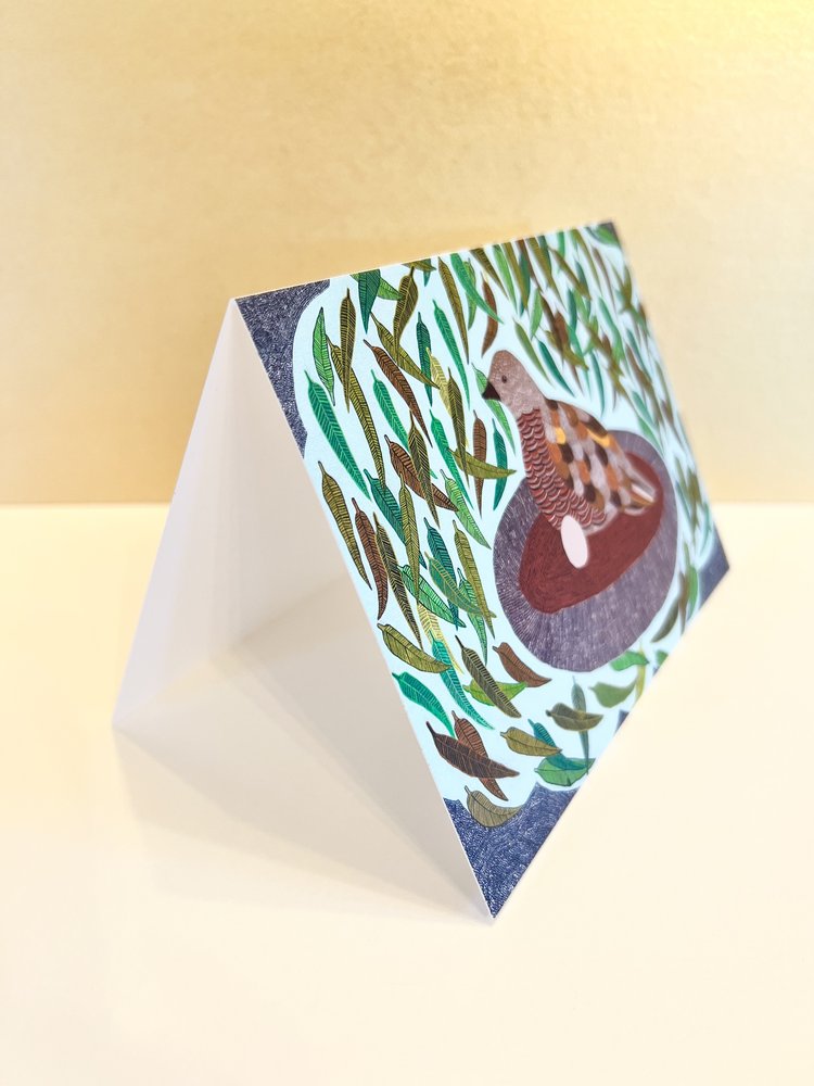 Greeting Card Louise Hamill Little Button Quail Guildford Garden