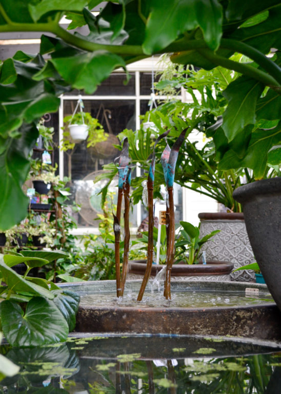 Water Sculpture - Upright Five Leaves - Lee Potter