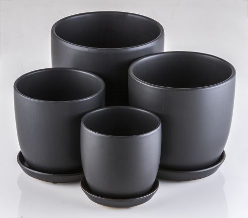 Pot - Tulip Shape Black - Ceramic