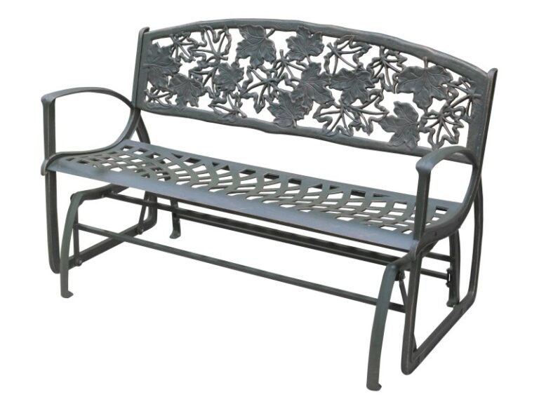 Gliding Bench - Maple Leaf - Cast Iron