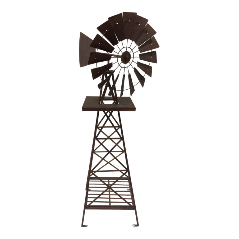 Garden Ornament - Windmill - Rust- Metal