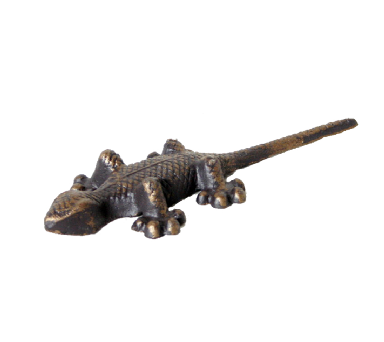 Ornament - Gecko Head Straight - Cast Iron