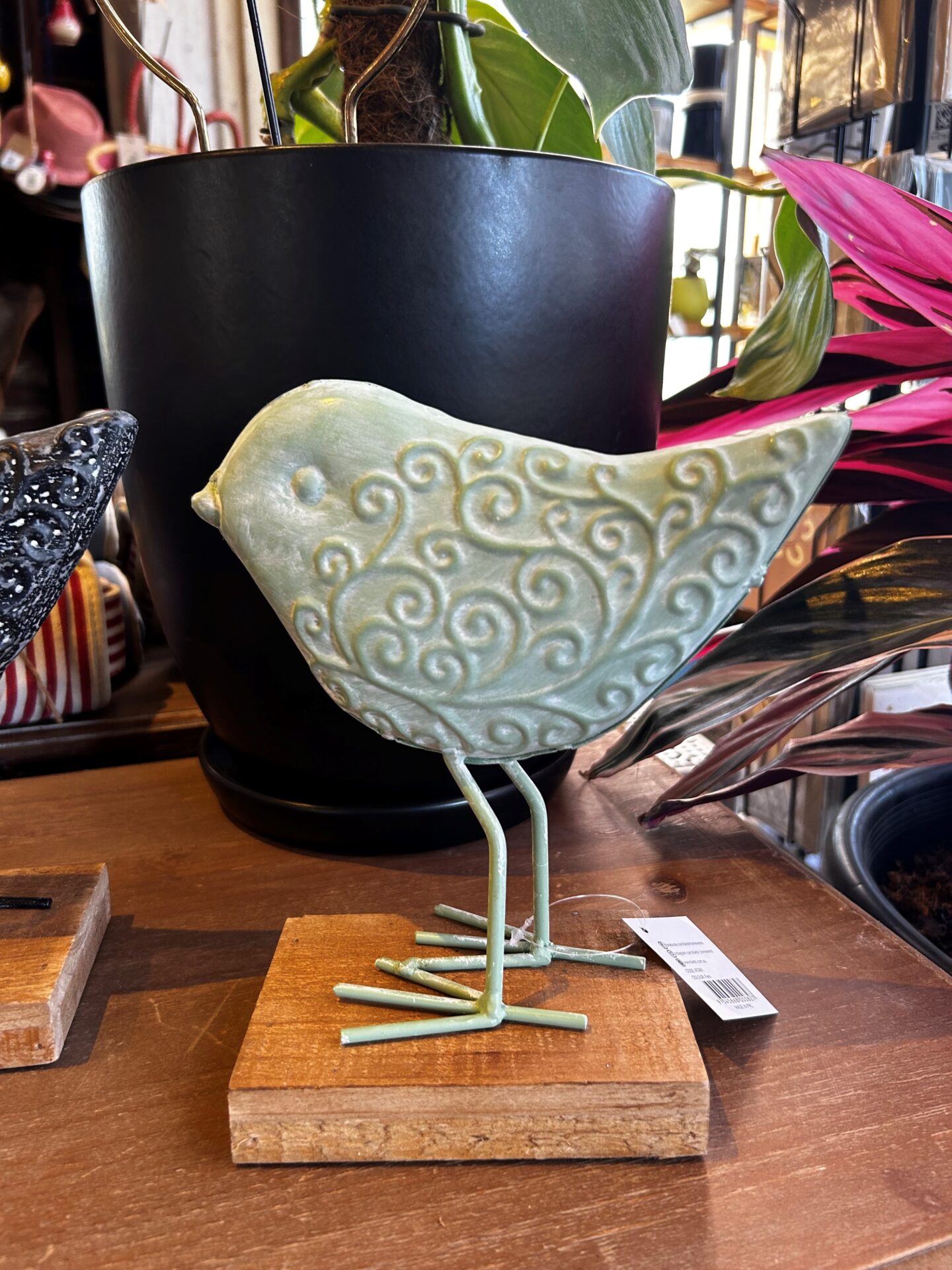 Ornament - Decorative Bird - Metal And Wood - Image 2