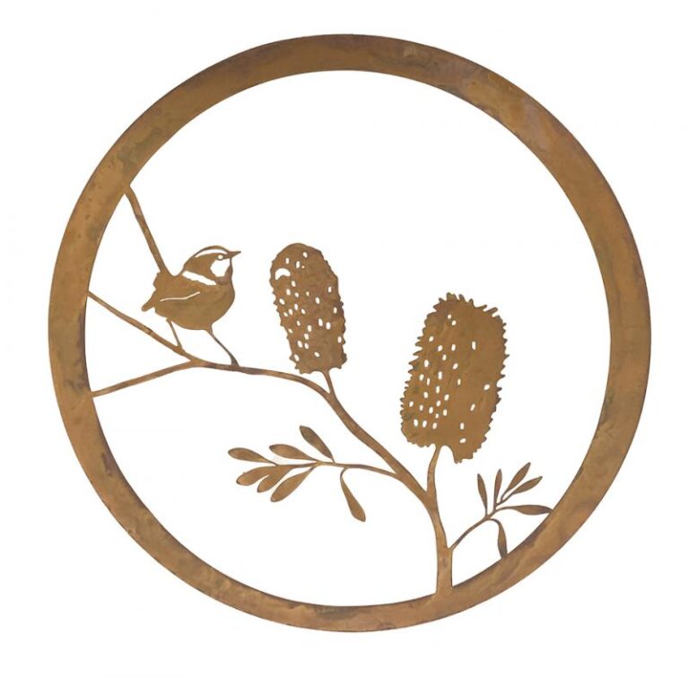 Wall Art - Wren In Bottlebrush - Metal