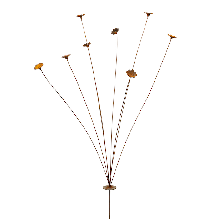 Garden Ornament - Flower Spray Stake - Metal