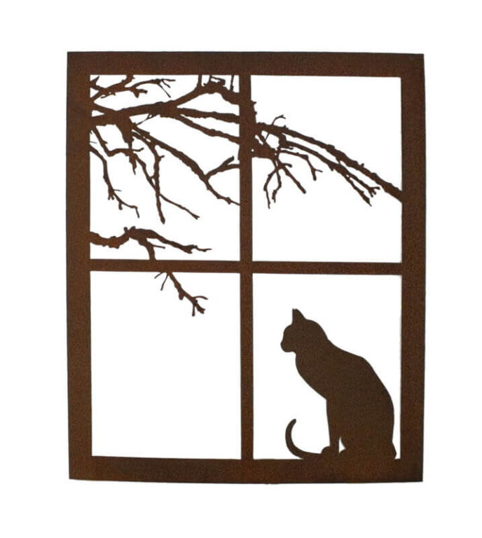 Wall Art - Cat on Window - Steel