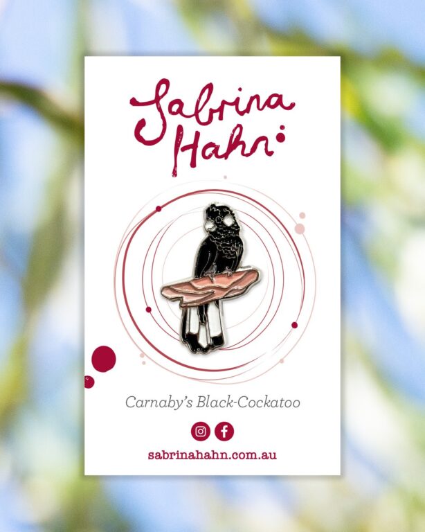 Enamel Pin - Carnaby's Black Cockatoo