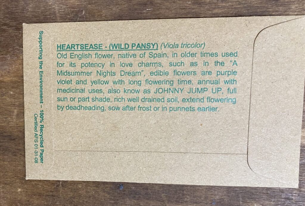 Heartsease  - Wild Pansy - Eden Seeds - Image 2