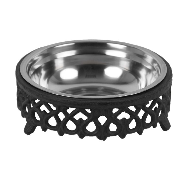 Dog Bowl - Single Pet Bowl W/Stand - Cast Iron
