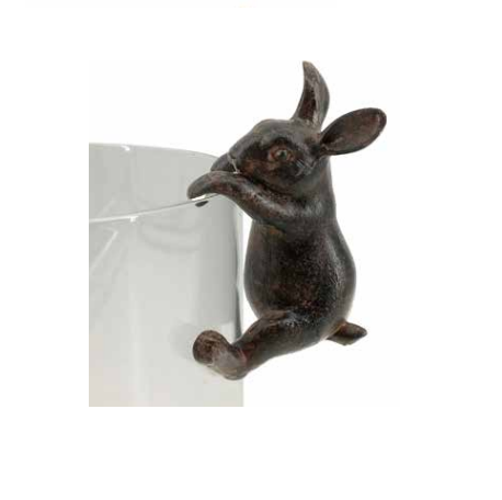 Pot Sitter - Brown Rabbit - Resin