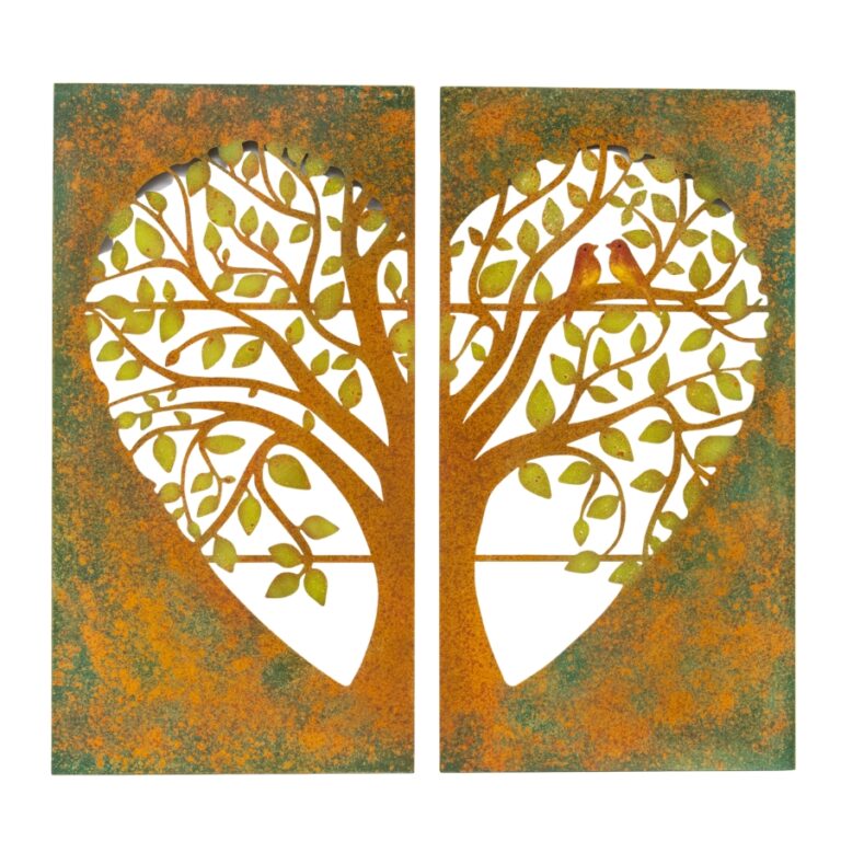 Wall Art - Tree Of Life Heart 2 Panels - Metal