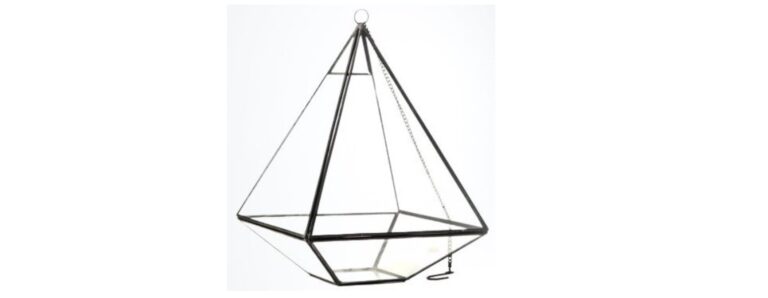 Terrarium - Hanging Diamond - Glass And Metal