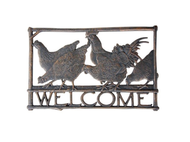Wall Art - Rooster and Hens Welcome - Cast Iron