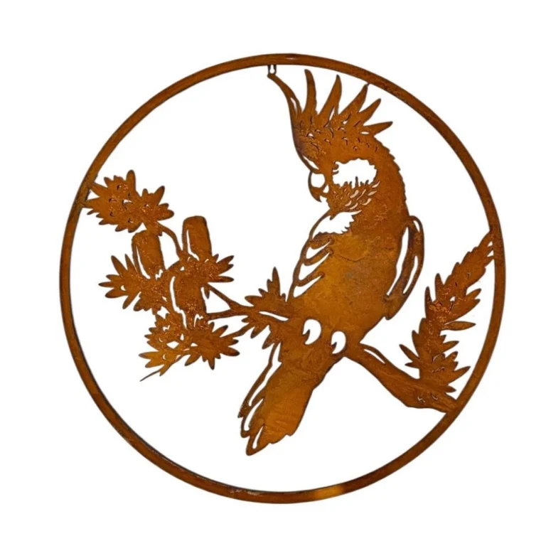 Wall Art - Rust Cockatoo - Metal