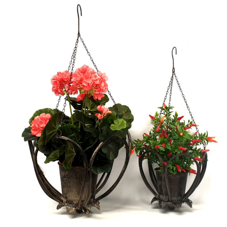 Hanging Planter - Looped Flower - Metal