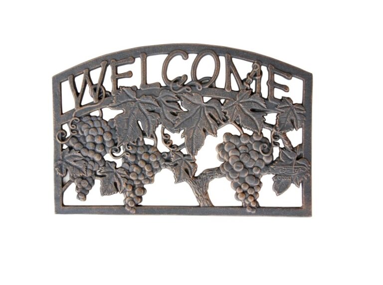 Wall Art - Grapes Welcome Sign - Cast Iron